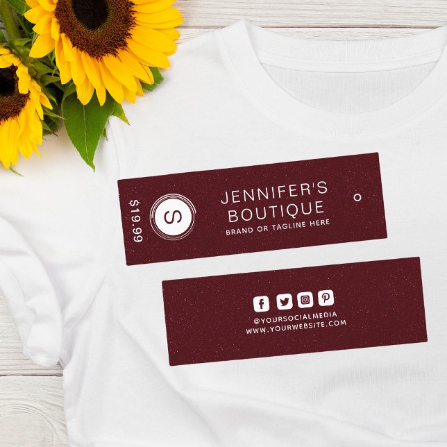 Étiquettes de vêtements Petite entreprise Bourgogn (Créateur téléchargé)