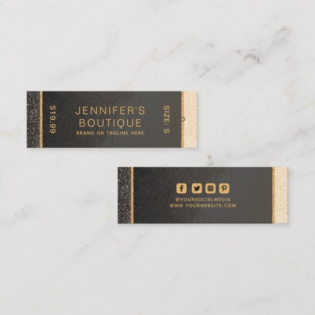 Étiquettes de vêtements Petite entreprise Gold Lux (Devant / Derrière)