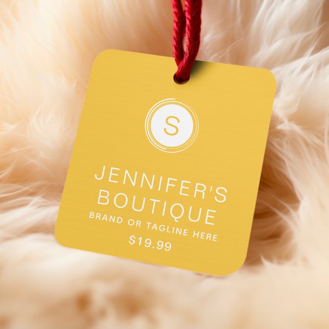 Étiquettes de vêtements Petite entreprise Jaune Bl (Créateur téléchargé)