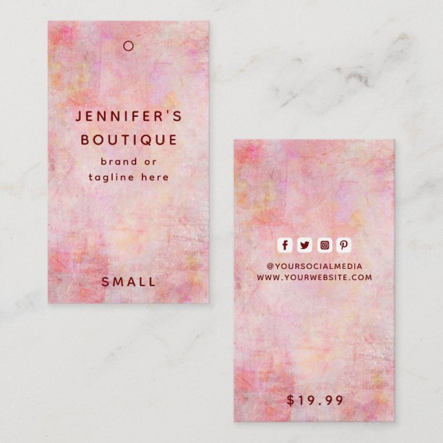 Étiquettes de vêtements Petite entreprise Luxe Pri (Devant / Derrière)