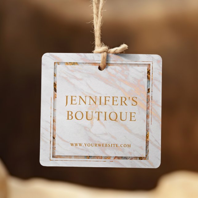 Étiquettes de vêtements Petite entreprise Marbre d (Créateur téléchargé)