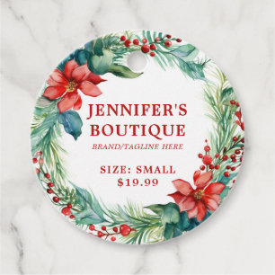 Étiquettes de vêtements Petite entreprise Noël Flo