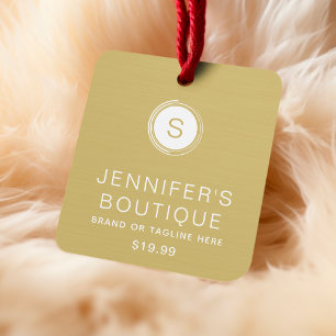 Étiquettes de vêtements Petite entreprise Or Blanc