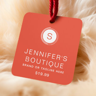 Étiquettes de vêtements Petite entreprise Orange R
