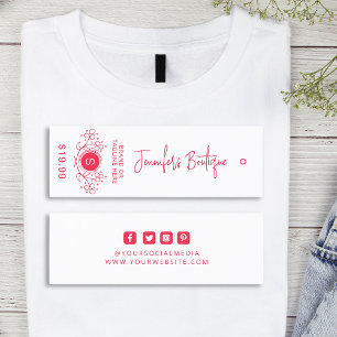 Étiquettes de vêtements Petite entreprise Prix bla