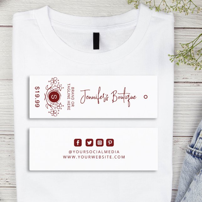 Étiquettes de vêtements Petite entreprise Prix bla (Créateur téléchargé)