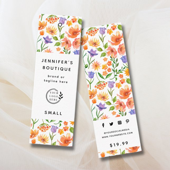 Étiquettes de vêtements Petite entreprise Prix flo (Créateur téléchargé)