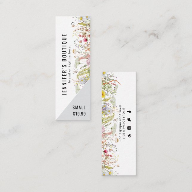 Étiquettes de vêtements Petite entreprise Prix flo (Devant / Derrière)