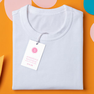 Étiquettes de vêtements Petite entreprise Rose Bla