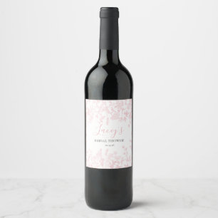 Étiquettes de vin à la chinoiserie rose