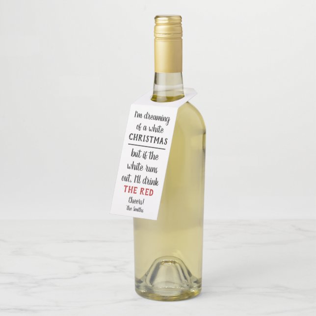 Étiquettes de vin avec humour de Noël (Incliné)