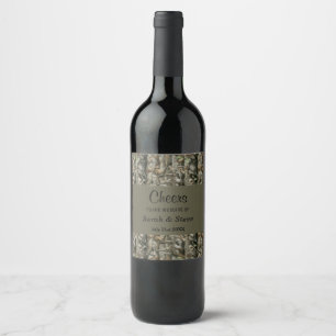Étiquettes de vin Camo Mariage campagnard