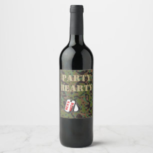 Étiquettes de vin camouflage GI Top Secret pour un