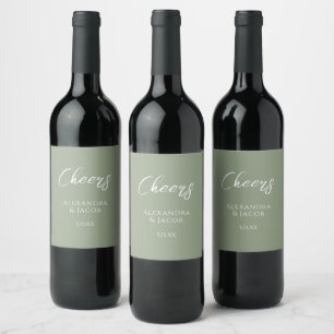 Étiquettes de vin de mariage Typographie élégante