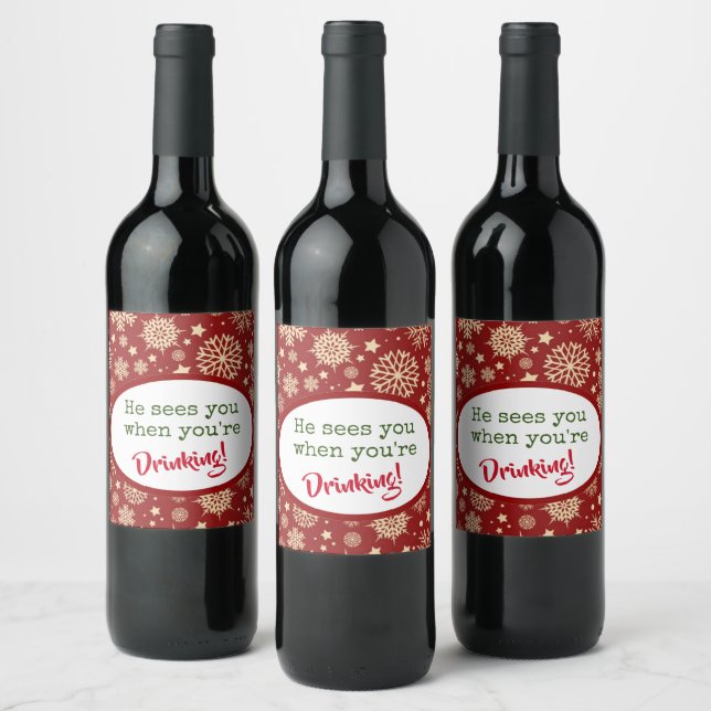 Étiquettes de vin de Noël mignons ! (Bouteilles)