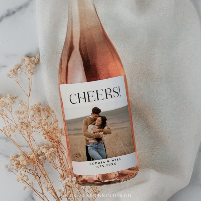 Étiquettes de vin Mariage minimaux Whimsy (Créateur téléchargé)