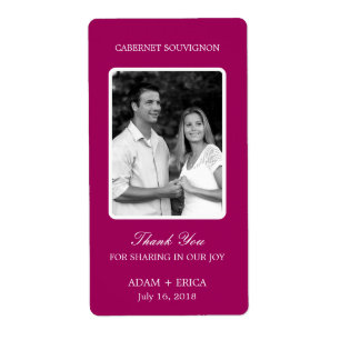 Étiquettes de vin Mariage simple cadre