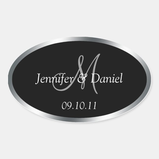 Étiquettes de vin Monogram personnalisés à Customi (Devant)