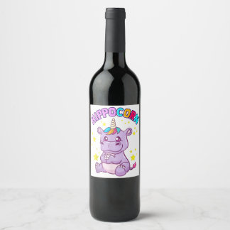 Étiquettes de vin mousseux ou vin Hippo 