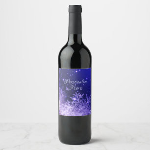 Étiquettes de vin mousseux violet Snowflake