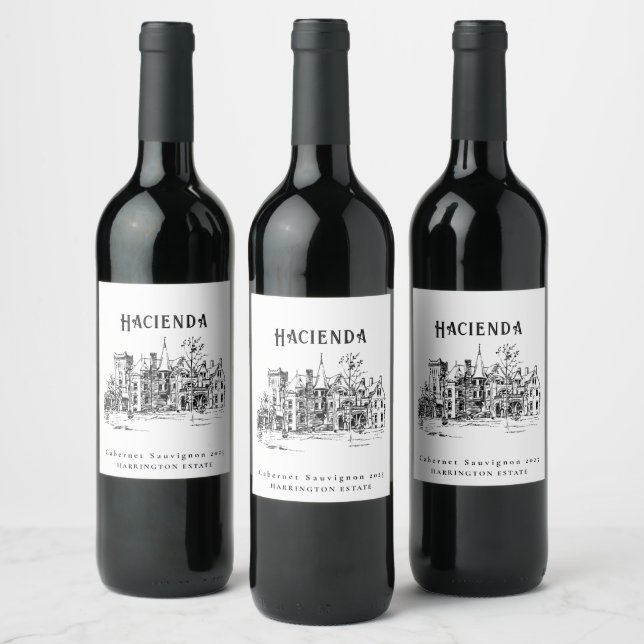 Étiquettes de vin personnalisées de domaine Mockup (Bouteilles)