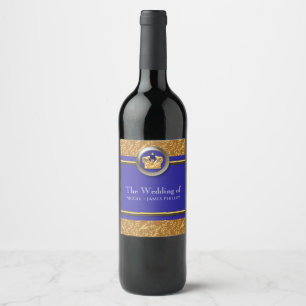 Étiquettes de vin personnalisées élégantes couronn