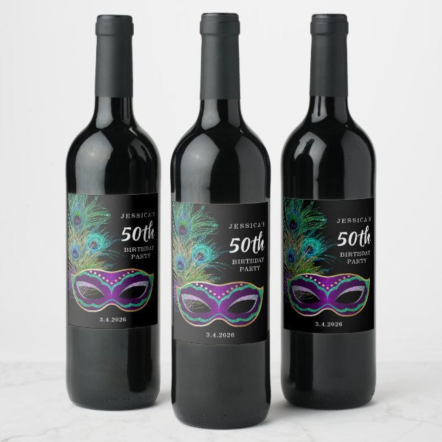 Étiquettes de vin pour fête d'anniversaire Mardi G (Bouteilles)
