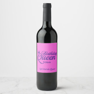 Étiquettes de vin pour la Reine d'anniversaire