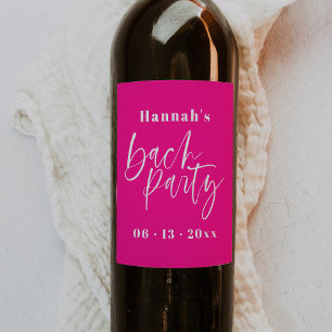 Étiquettes de vin rose vif pour enterrement de vie