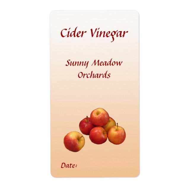 Étiquettes de vinaigre de cidre (Devant)