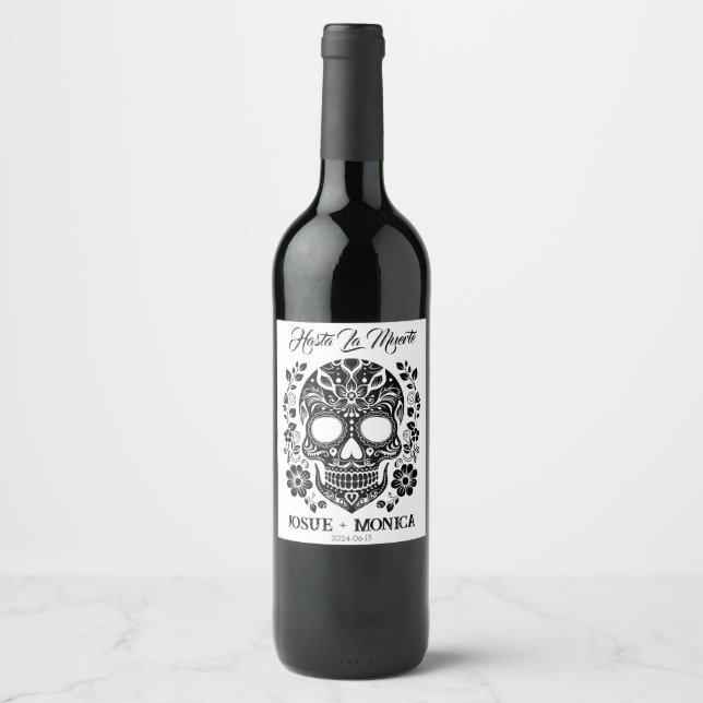 Étiquettes de vins de crâne personnalisés (Devant)