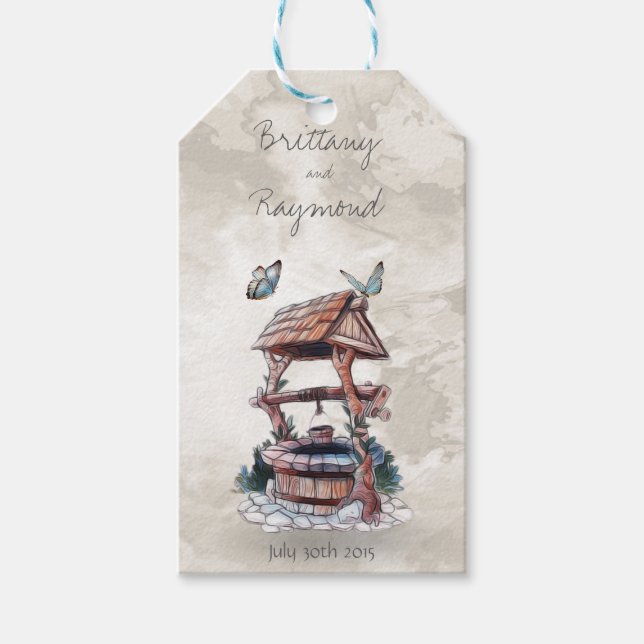 ÉTIQUETTES DE VOEUX PUITS PAPILLON (Devant)