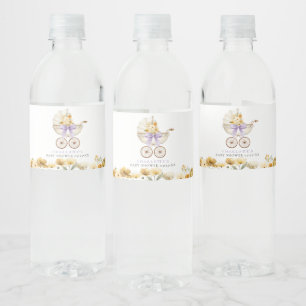Étiquettes d'eau pour Baby Shower Lavande Carrosse