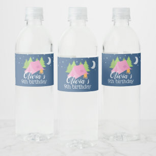 Étiquettes d'eau pour fête d'anniversaire de campi