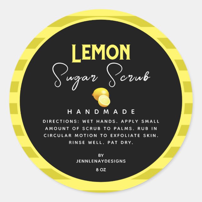 Étiquettes d'écume à sucre de citron faits main su (Devant)