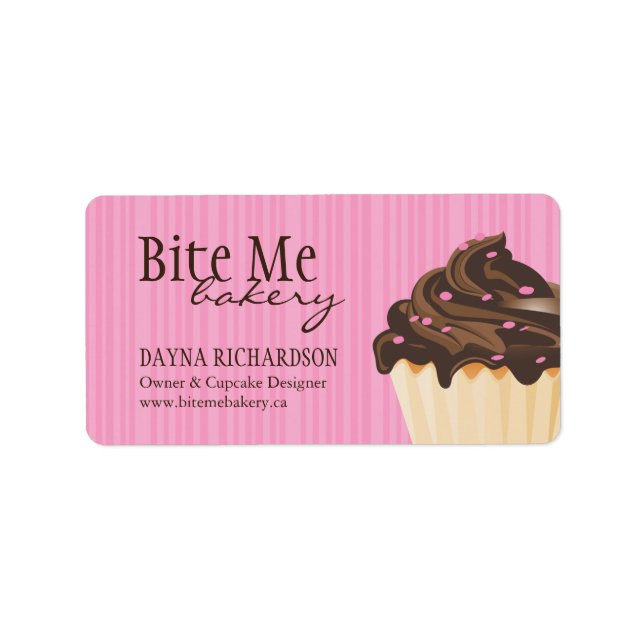 Étiquettes d'emballage Cupcake Business (Devant)