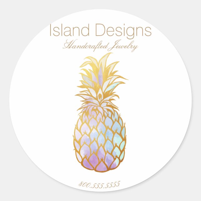 Étiquettes d'emballage de bijoux en ananas (Devant)
