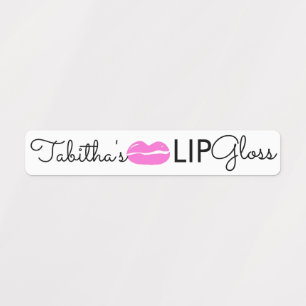Étiquettes d'emballage de marque rose brillant Lip