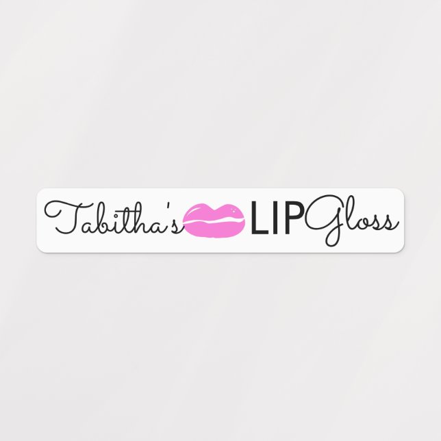 Étiquettes d'emballage de marque rose brillant Lip (Design 1)