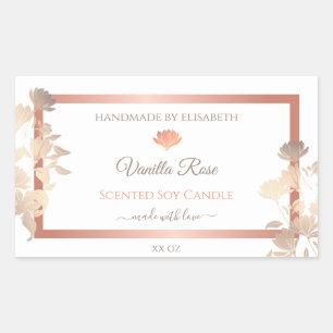 Étiquettes d'emballage de produits floraux Rose bl