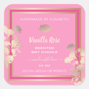 Étiquettes d'emballage de produits floraux rose Ro