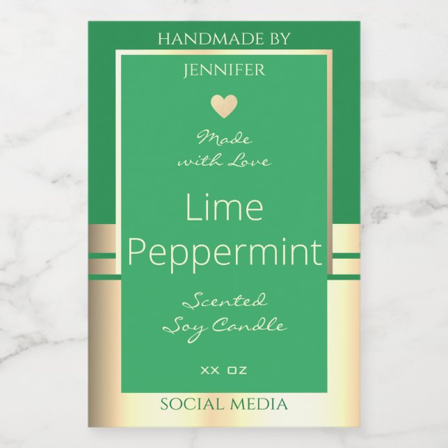 Étiquettes d'emballage de produits modernes Vert e (Étiquettes simples)