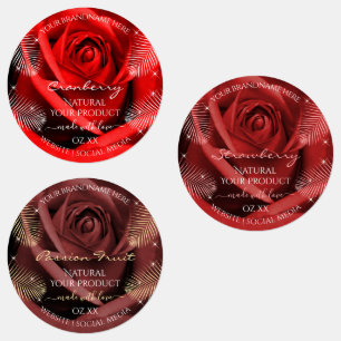 Étiquettes d'emballage de produits Rouge Floral et