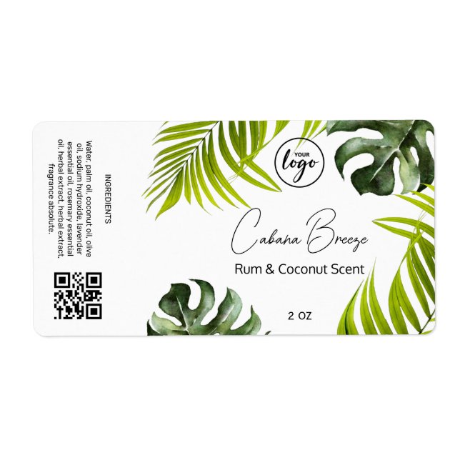 Étiquettes d'emballage de savon tropicale modifiab (Devant)