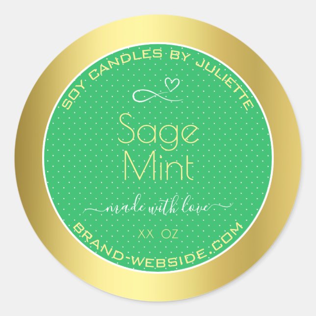 Étiquettes d'emballage des produits Mint Green Gol (Devant)