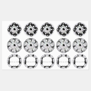 Étiquettes Dentelle en céramique noir & flocon de neige