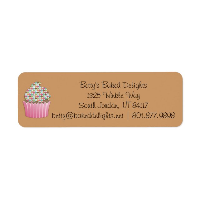 Étiquettes d'entreprise Cupcake (Devant)