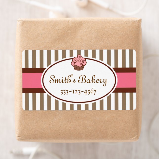 Étiquettes d'entreprise customisés Cupcake (En situation)