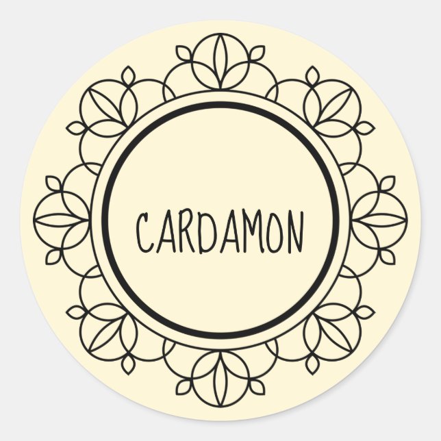 Étiquettes d'épices de Cardamon (Devant)