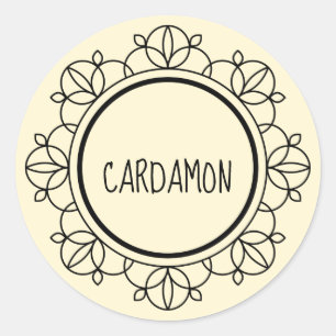 Étiquettes d'épices de Cardamon